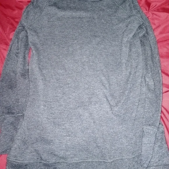 Eddie Bauer Tunic Sweater Women's Size M Gray Cowl Neck Waffle Knit Long Sleeve - Picture 7 of 12